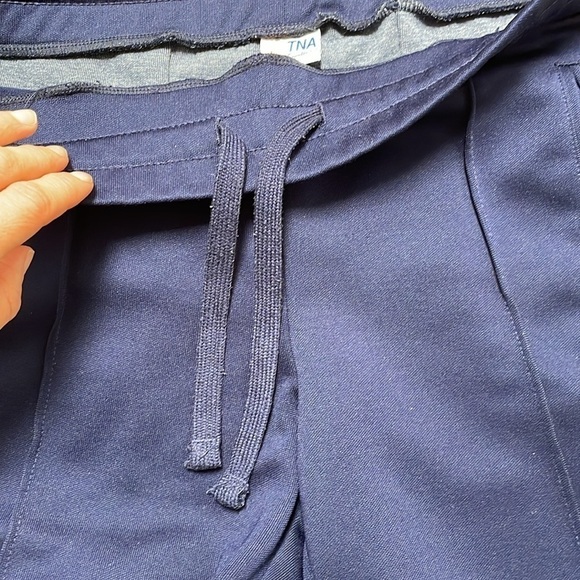 Aritzia Babaton TNA Navy Blue White Stripe Tuxedo Pant track jogger, sz M (S) - Picture 12 of 14